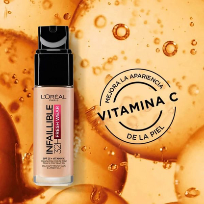 L’oréal Paris Infallible 32h Fresh Wear Foundation, Full-coverage, Longwear With Vitamin C 30ml
