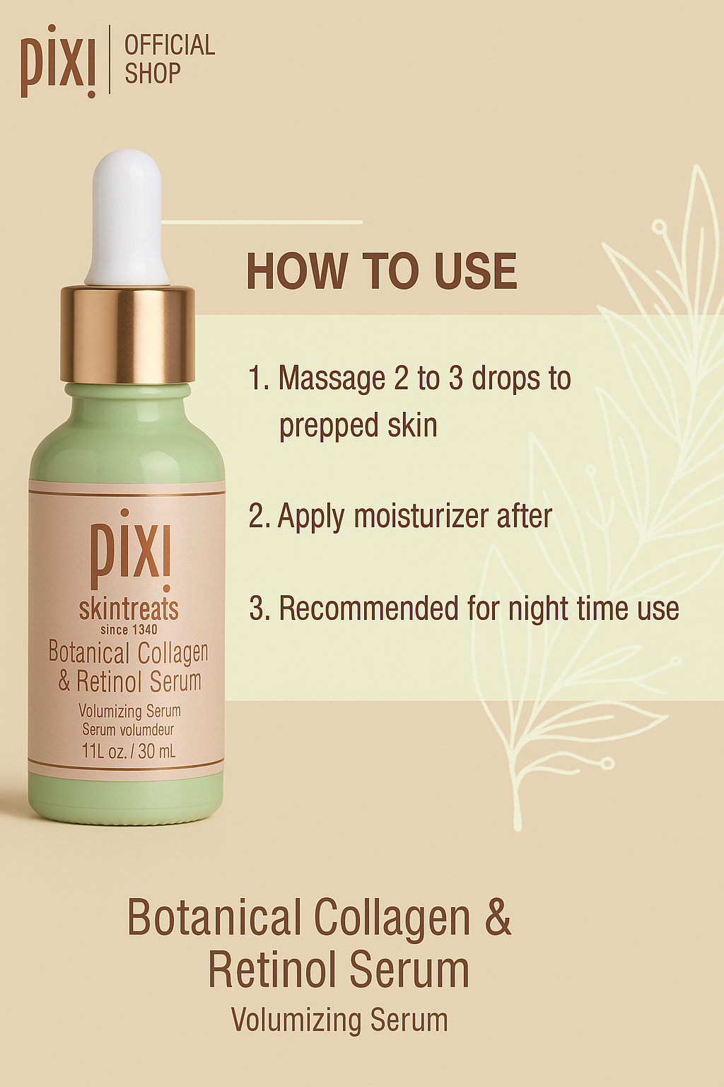 Pixi Botanical Collagen & Retinol Serum, 30ml