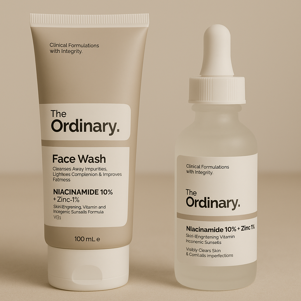 Pack of 2 The Ordinary Niacinamide Serum & Facewash Deal | Replica