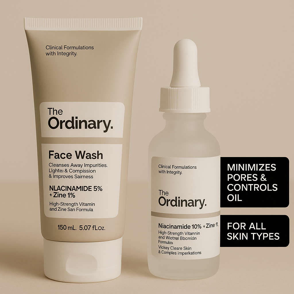 Pack of 2 The Ordinary Niacinamide Serum & Facewash Deal | Replica